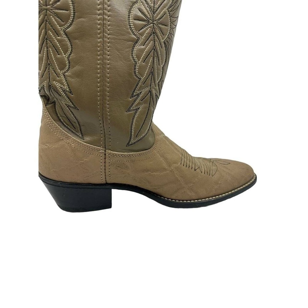 Acme Cowboy Boots Mens 9EW Tan‎ Leather Western Made in USA 4527 Good - Picture 9 of 16